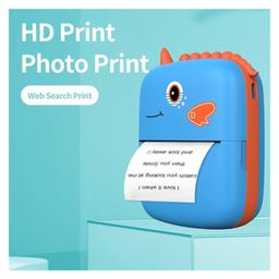 Elecart Cute Dino Shaped Wireless Pocket Printer,Instant Mini Printer, Portable Pocket Thermal Printer, Connection, Multifunction Printing for Photos, Labels, Memos, Lists with Paper, for Study Notes - Color and Design May Vary image 2