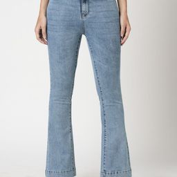 Kraus Jeans Women Flared High-Rise Light Fade Jeans-image-92