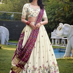 LOOKNBOOK ART Ready to Wear Lehenga & Unstitched Blouse Silk And Dupatta-picture-18