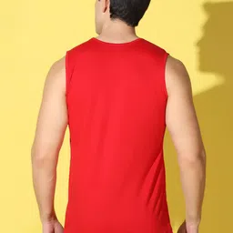 WOOSTRO Pack Of 2 Pure Combed Cotton Gym VestsVWS26(PLAIN RED)(BKLN MAROON) image 2