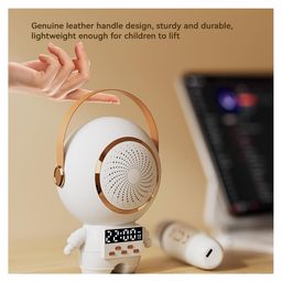 Sanjary Spaceman mini Portable Bluetooth Speaker with Alarm Clock, Ambient Light, Supports TF Card/USB, AUX in color design may vary image 4