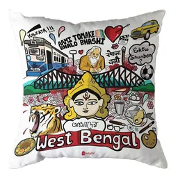 Indigifts Black & White Printed Cushion Cover With Filler-52