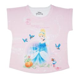 Disney by Wear Your Mind Girls Pink & White Disney Princess Printed Top-image-85