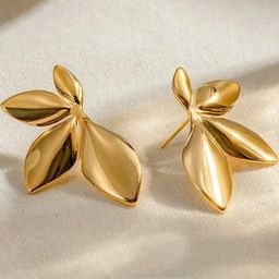 Adornity Women Gold Floral Studs Earrings-image-85