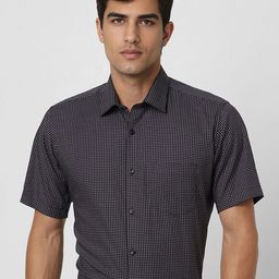 Van Heusen Men Spread Collar Micro Checked Cotton Formal Shirt-image-37