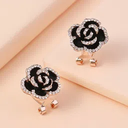 Shining Diva Fashion Gold Plated Artificial Stones Studded Floral Studs-27