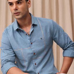 Mr Bowerbird Men Premium Tailored Fit Linen Cotton Casual Shirt with Embroidered Detail-image-57