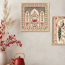 Kotart Brown & Green 2 Pieces Floral Wooden Wall Arts-picture-6