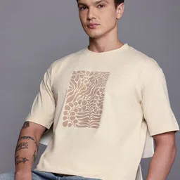 Allen Solly Men Printed Pure Cotton Relaxed Fit T-shirt-image-30