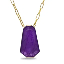 MISS JO Desert Dunes 925 Sterling Silver Gold-Plated Stone-Studded Pendant With Chain-14
