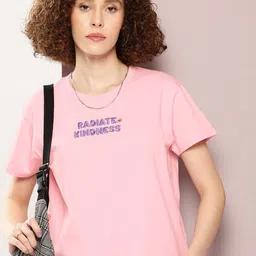 DILLINGER Women Typography Printed Boxy T-shirt-image-88