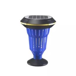 Moskitrap Solar Insect Killer with UV LED Light Solar-Powered Electric zapper Blue Plastic for Outdoor, TM04-picture-22