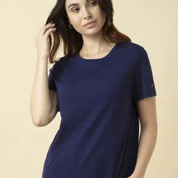 Van Heusen Women Cotton Solid Relax Fit Lounge T Shirt-image-10