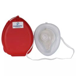 FAIRBIZPS CPR Resuscitator Mask Medical Rescue with Hard Case Cover for O2 Red & White, FA_31-image-11