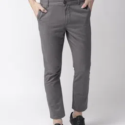 Mast & Harbour Men Grey Slim Fit Chinos-picture-5