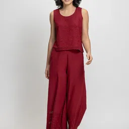 DESIGNS BY QUEEN BEE Self Design Top With Palazzo-47