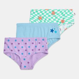 You Got Plan B Girls 3Pc Printed Pure Cotton Mid-Rise Basic Briefs UG-Zest: 1-2-New-image-33