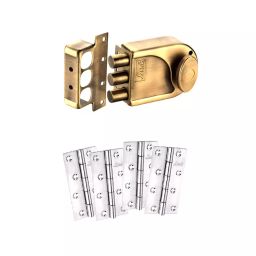 Link RIM Lock 4001 BSK with 5 inch Butt Hinges Stainless Steel, (Pack of 5 Pcs)-30