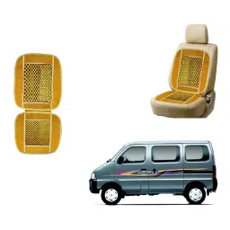 Auto Pearl Polyester, Cotton Front Vehicle Seating Pad Beige for Maruti Suzuki Eeco-22