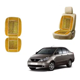 Auto Pearl Polyester, Cotton Front Vehicle Seating Pad Beige for Tata Indigo-image-92
