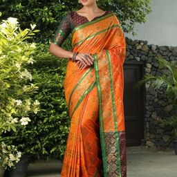 Mitera Ethnic Motifs Zari Silk Blend Designer Patola Saree-picture-45