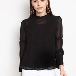 Marie Claire Women Black Solid Top-picture-9