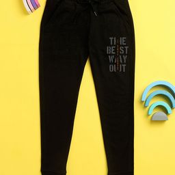 NUSYL Unisex The Best Way Out Printed Track Pant - Black-image-3
