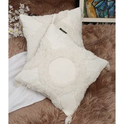 Hosta Homes HHCCM60 Cotton Hand Tufted Tessel Cushion Covers Pack of 2 - White-35