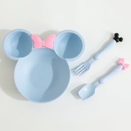 fab n funky Minnie Mouse Meal Bowl with Spoon & Fork Set  - Blue-picture-18