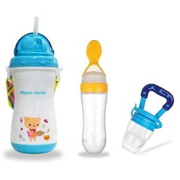 Chinmay Kids Soft Straw Feeding Sipper Anti Spill for Kids With Fruit Feeder And Soother - Made of Food-Grade Material, 100% free of BPA (Blue-Yellow-Blue)-image-69