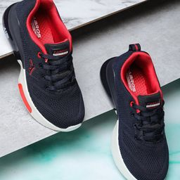 ABROS Mesh Detailed Colour Blocked Shoes - Navy Blue & Red-image-60