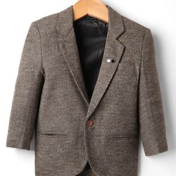 Rikidoos Full Sleeves Textured Blazer - Mehandi-image-39