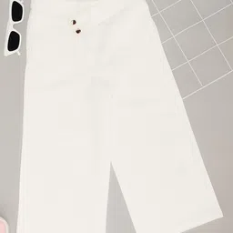 Pantaloons Junior Cotton Solid Trousers - Off White-picture-9