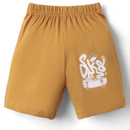 Tango Single Jersey Knit Above Knee Length Shorts with Skateboard Print - Amber Gold-image-23