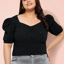 wild U Women Embellished Sweetheart Neck Top-image-46