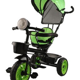 JoyRide Learn To Ride Stalwart Plug N Play Music And Light Tricycle With Safety Harness Parental Handle & Removable Canopy - Green image 2