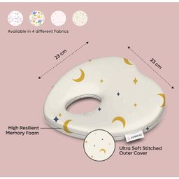 ADMIRAE Premium Head Shaping Memory Foam Baby Pillow-Heart shape, Moon and Stars Print image 3