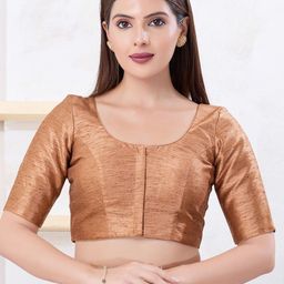 VAMAS - THE DESIGNER BLOUSES Silk Round Neck Padded Saree Blouse-12