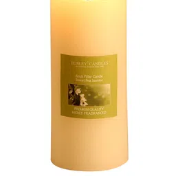 HOSLEY Yellow Set of 2 Sweeet Pea Jasmine Aromatic Pillar Candles image 3