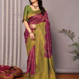 Shriyangan Paisley Woven Design Zari Pure Silk Kanjeevaram Saree-image-70
