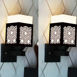 Gojeeva Brown Wood Square Wall Lamps-picture-39