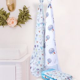 My Milestones Kids Unisex White Pure Cotton Muslin Baby Blanket 2 Layered-19