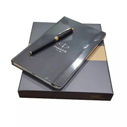 Parker Aster Gold Trim Black Roller Ball Pen With 1 Note Book 9000031786-image-17