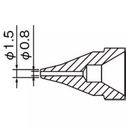 Hakko Soldering Iron Nozzle SS Type 0.8×1.5 Φmm Diameter, N61-02-32