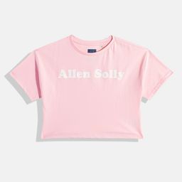 Allen Solly Junior Girls Brand Logo Printed Pure Cotton Crop T-shirt-image-99