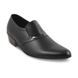Metro Men Black Leather Semiformal Shoes-image-30