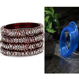 SOMIL Set Of 16 Artificial Stones and Beads Studded Glass Bangles-image-59