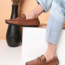 Carlton London Men Textured PU Loafers-picture-36