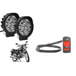 Cartronics 9 Round Cap LED Fog Light With On/Off Switch for Hero Splendor Pro (Set of 2 Pcs)-39