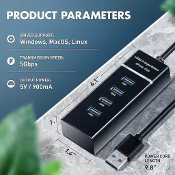 Catron Mini USB Expander 4 Port USB Hub 3.0 for MacBook Air/Laptop/ipad image 2